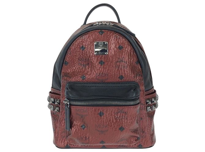Mochila de cuero MCM Stark Wine Red/Bordeaux Roja Burdeos