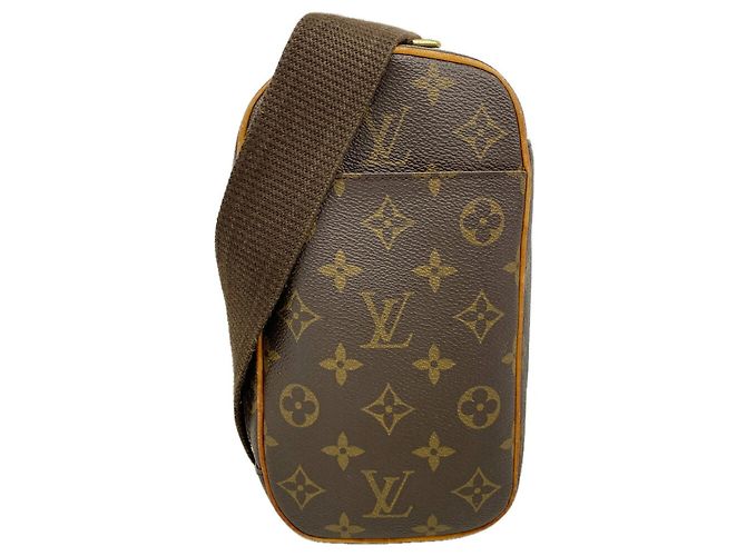 Borsa a tracolla Louis Vuitton Monogram Pochette Gange Marrone