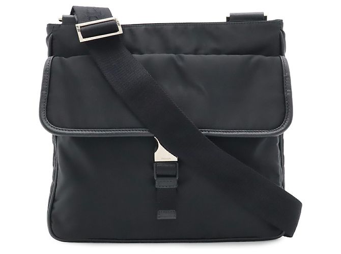 Borsa a tracolla Prada in jacquard Nero