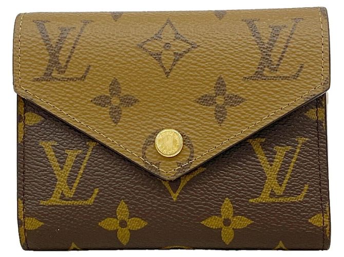 Louis Vuitton Tri-fold Wallet Monogram Reverse Portefeuille Victorine Brown