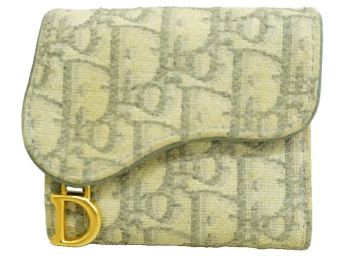 Cartera Tri-Fold Christian Dior Castaño Beige