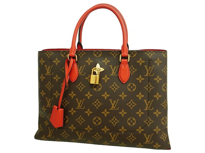 Borsa Tote Louis Vuitton Monogram Flower Rosso