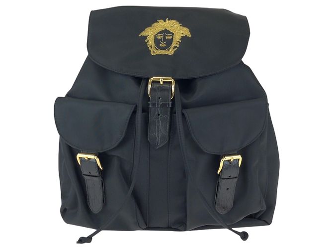 Mochila Versace Vintage Medusa Negro