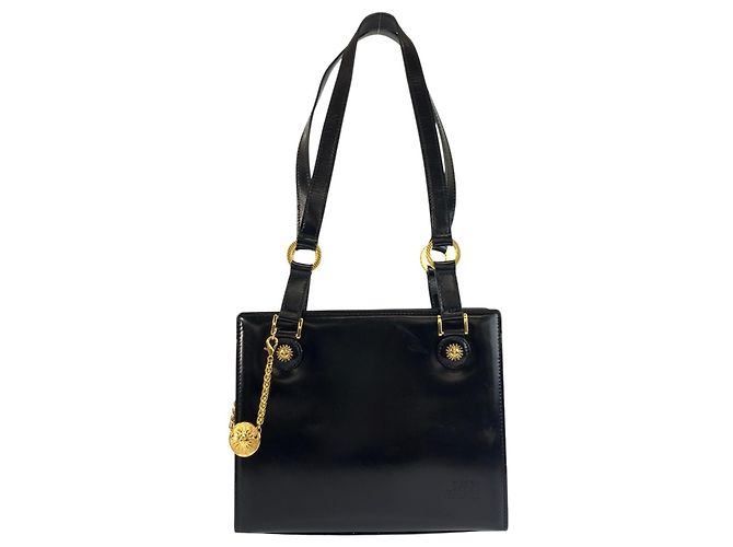 Borsa a tracolla e tote Versace Sunburst in smalto nero