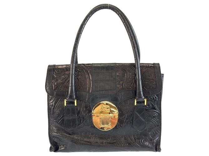 Bolsa ETRO em couro preto