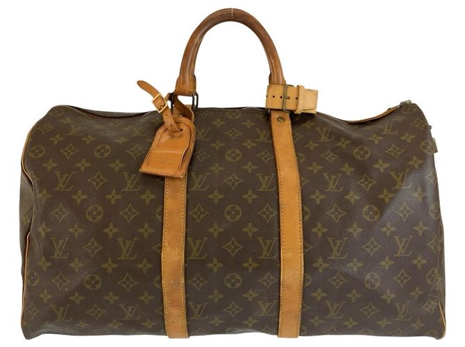 Bolsa Boston Louis Vuitton Monogram Keepall 50 Marrom