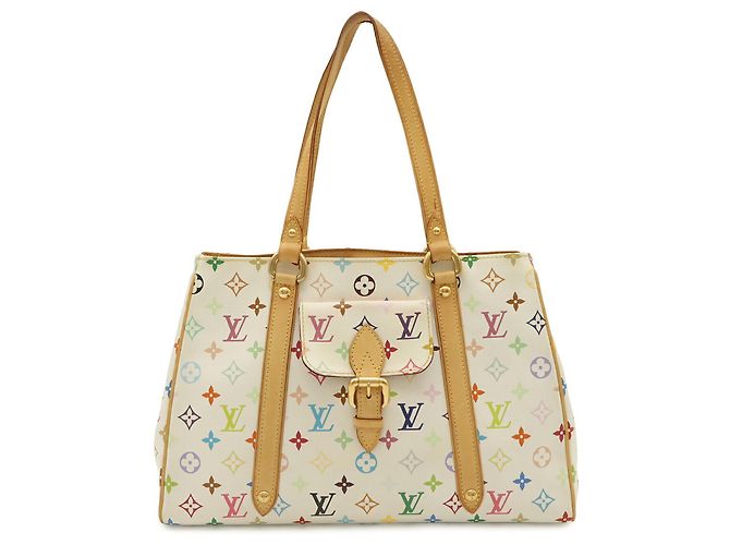 Louis Vuitton Monogram Multicolor Aurelia MM Tote Bag White