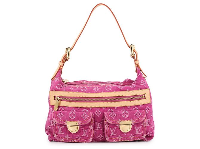 Borsa a tracolla Louis Vuitton Monogram Denim Baggy PM Fuschia