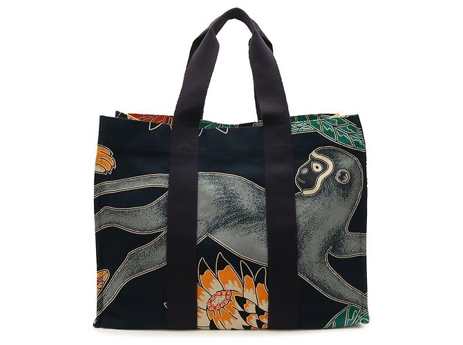 Hermès Sac Cabas de Plage Large Hermes Multicolore Bleu Marine