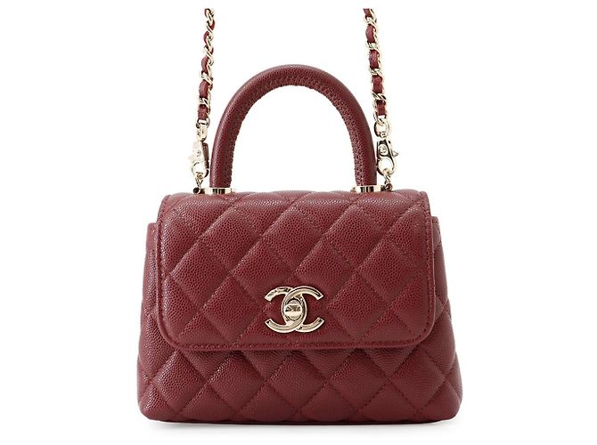 Mini borsa Chanel Matelassé Bordò