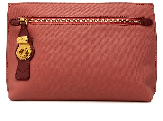 Clutch Pendleton in pelle bicolore rosa Burberry
