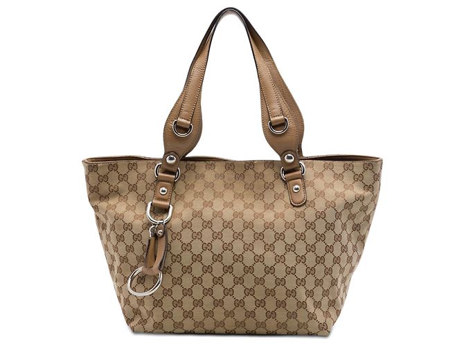 Borsa Tote Gucci Beige GG Canvas Icon Bit