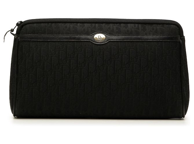 Autre Marque Clutch Dior in tela Trotter nera Nero
