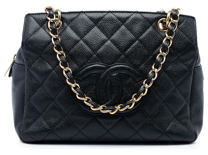 Classique Chanel Black Petite Caviar Timeless Tote Noir