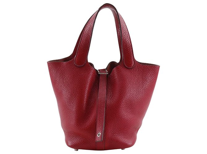 Hermès Red Clemence Picotin Lock 18 Rouge Bordeaux