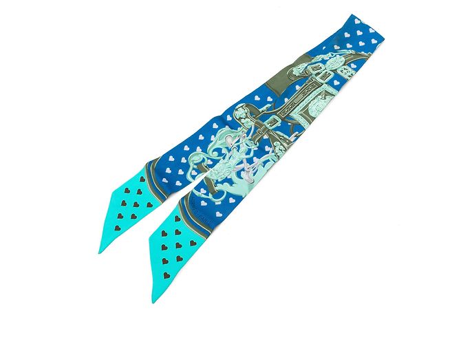 Twilly Hermès Blue Brides de Gala Love Silk