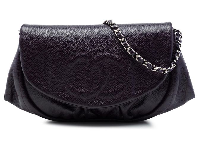 Wallet On Chain Chanel Cartera Half Moon con Cadena CC Caviar Negra Negro