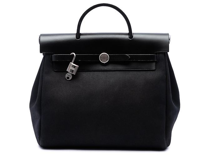 Mochila Hermès Herbag PM de Toile Negra Negro