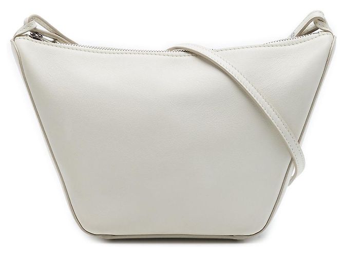 LOEWE Mini Bolsa Hobo Hammock em couro branco Fora de branco