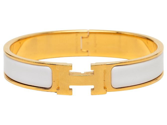 Pulsera Clic H PM de esmalte blanco Hermès