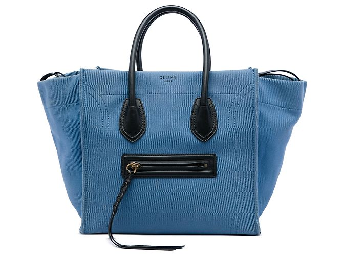 Céline Celine Blue Medium Denim Phantom Luggage Tote