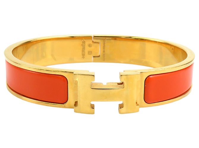 Pulsera Clic H PM de esmalte naranja Hermès Narrow