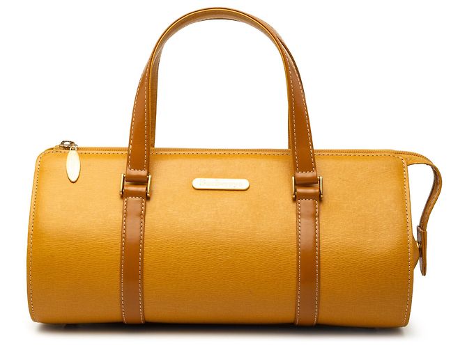 Bolsa de mão Burberry em couro amarelo Mostarda