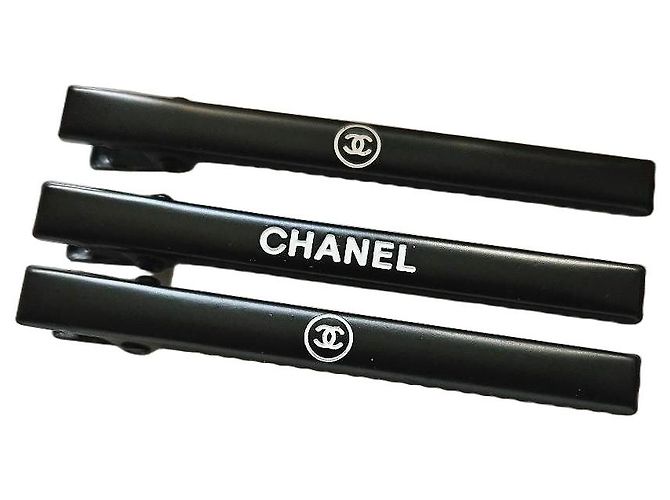 Chanel Set di 3 Mollette per Capelli Nero