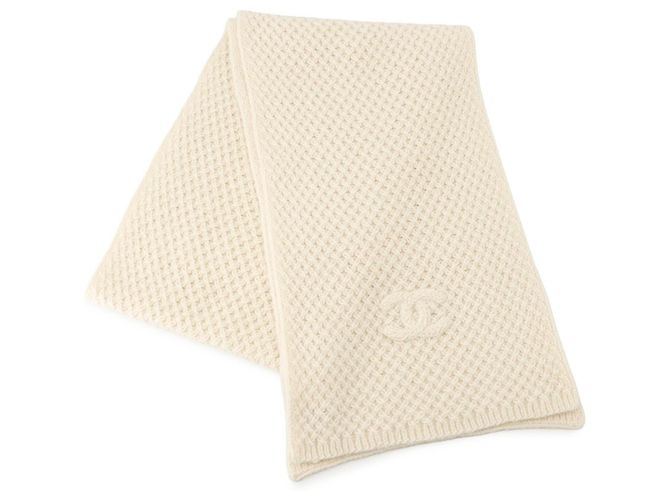 Timeless Stola Chanel in cashmere e seta bianca Bianco