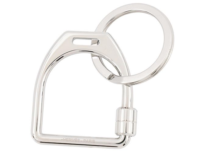 Hermès Hermes Charm Etrier Keychain Silvery