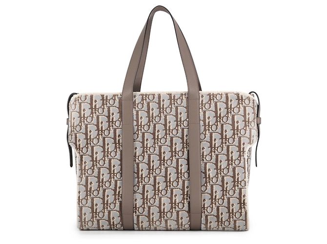 Sac Tote Christian Dior Édition Limitée Marron Bleu clair