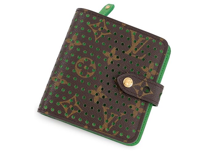 Cartera bi-fold Louis Vuitton Monogram Perfo Verde claro