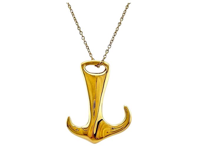 Autre Marque Tiffany & Co. Anchor Necklace in 18K Yellow Gold Golden