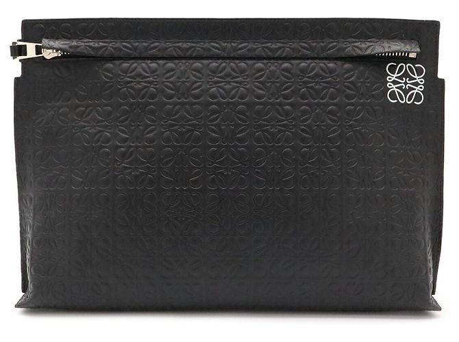 Loewe Repeat Anagram T Pouch Clutch Bag Black