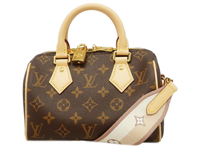 Borsa Louis Vuitton Monogram Speedy Bandoulière 20 Marrone Beige