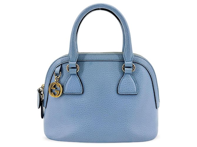Sac Convertible Dome Satchel Mini en Cuir Gucci Bleu