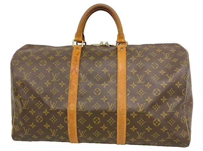 Bolso Louis Vuitton Boston Monogram Keepall 50 Castaño