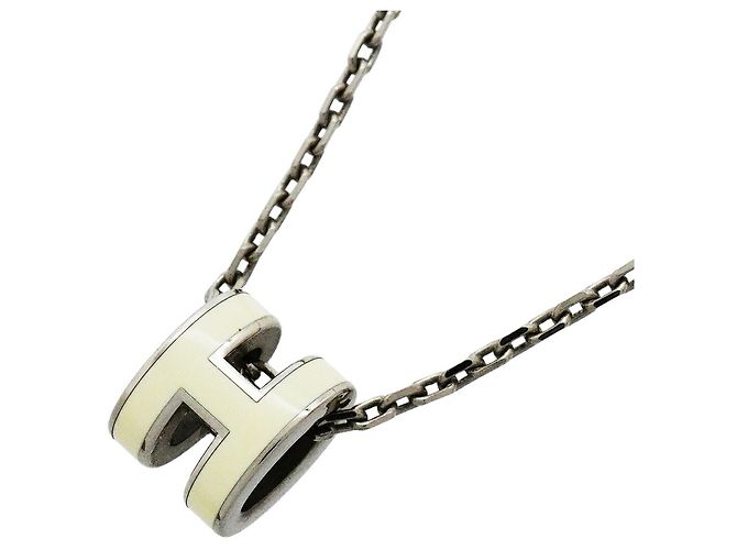Hermès Colar Hermes Mini Pop H Prata Cru