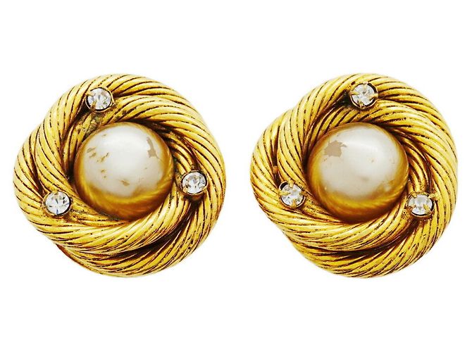 Boucles d'oreilles clips Chanel plaquées or Doré