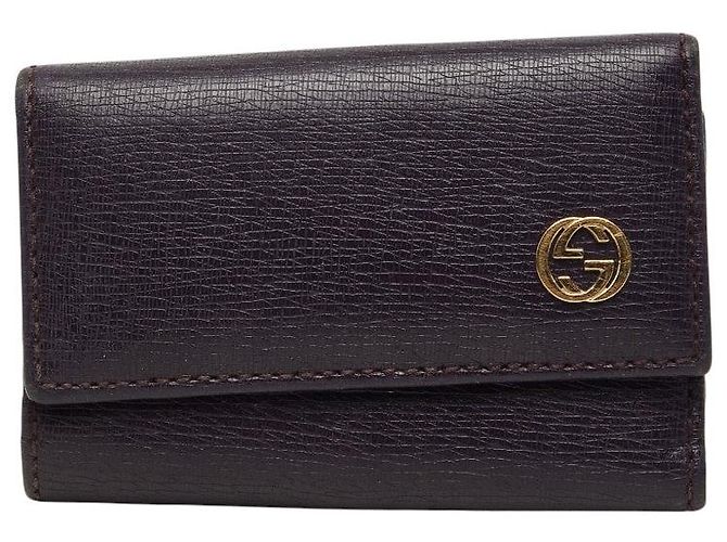 Gucci Interlocking G Key Case Purple