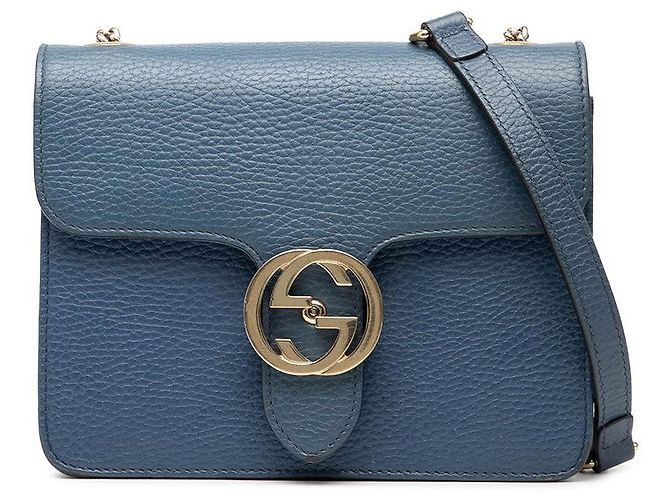 Borsa a tracolla Gucci Interlocking G Chain Blu