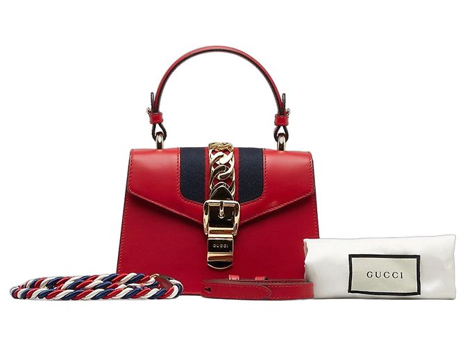 Bolso de hombro 2-Way Gucci Sylvie Roja