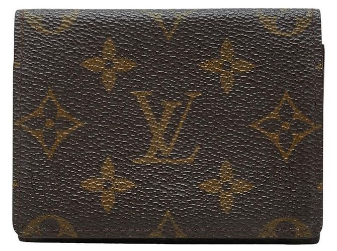 Louis Vuitton Monogram Enveloppe Carte de Visite Card Case Brown