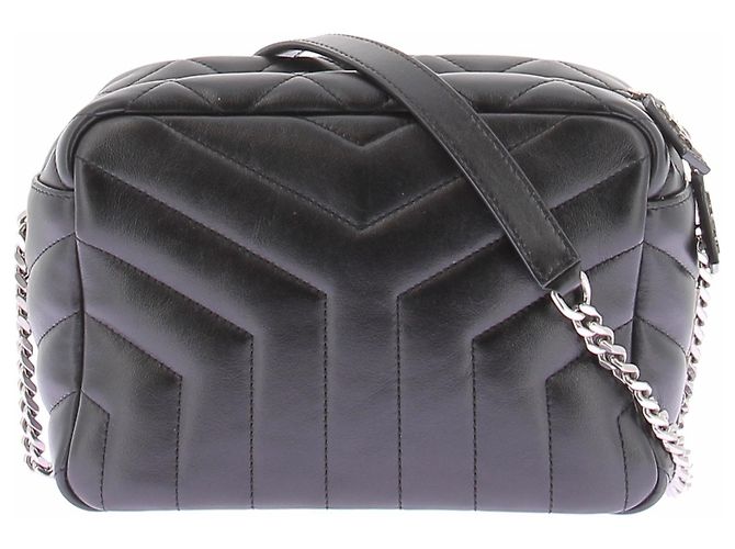 Autre Marque Mala de mão SAINT LAURENT Lulu em pele preta acolchoada Preto