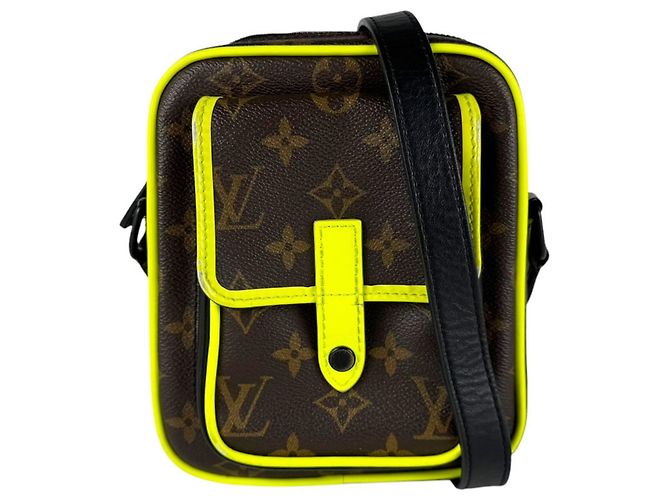 Borsa a tracolla Louis Vuitton Monogram Macassar Marrone Giallo Monogramma