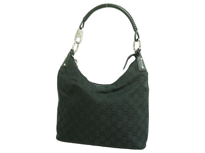 Borsa a mano Gucci in tela nera Nero