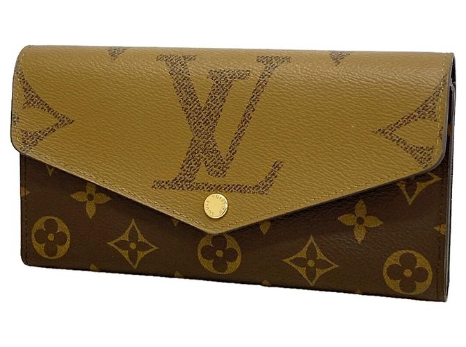 Louis Vuitton Monogram Giant Reverse Portefeuille Sarah Long Wallet Castaño