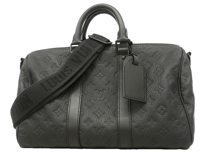 Borsa Louis Vuitton Keepall Bandoulière 35 Monogram Taurillon Nero