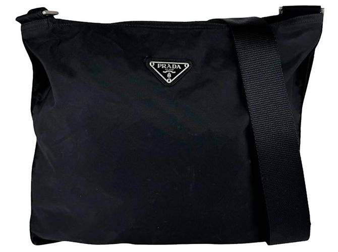 Sac à épaule Prada en nylon Noir