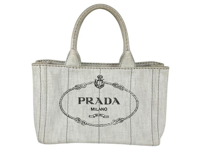 Sac à main Prada PRADA Canapa Canvas Gris